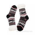 Women Non-skid Sherpa Plush Fleece Lined Slipper Socks